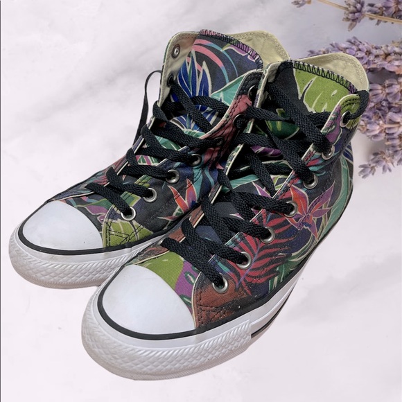 Converse Shoes - Converse black Tropical All-Star sneakers W 8 /M 6